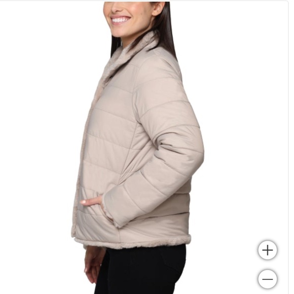 🎈SALE Nicole Miller Ladies Reversible Jacket Tan NEW - Picture 4 of 9